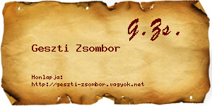Geszti Zsombor névjegykártya